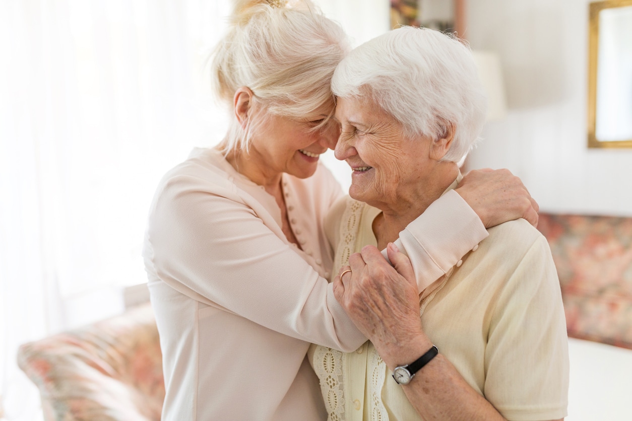 Senior woman spending time with her daughter